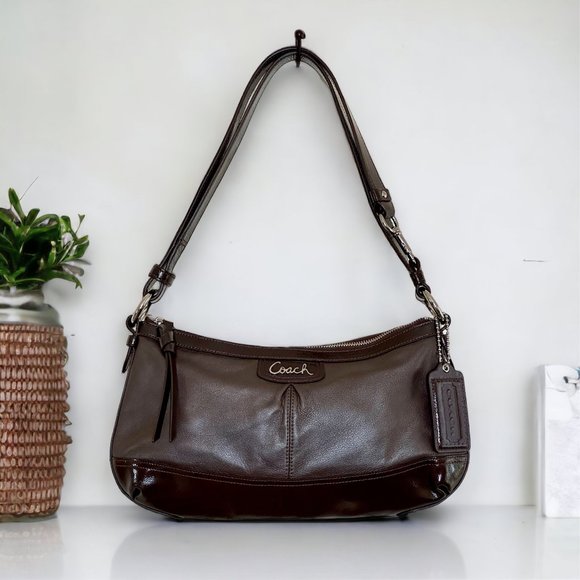 Coach Handbags - Vintage Coach Park East West Chocolate Patent Leather Shoulder Bag/Crossbody